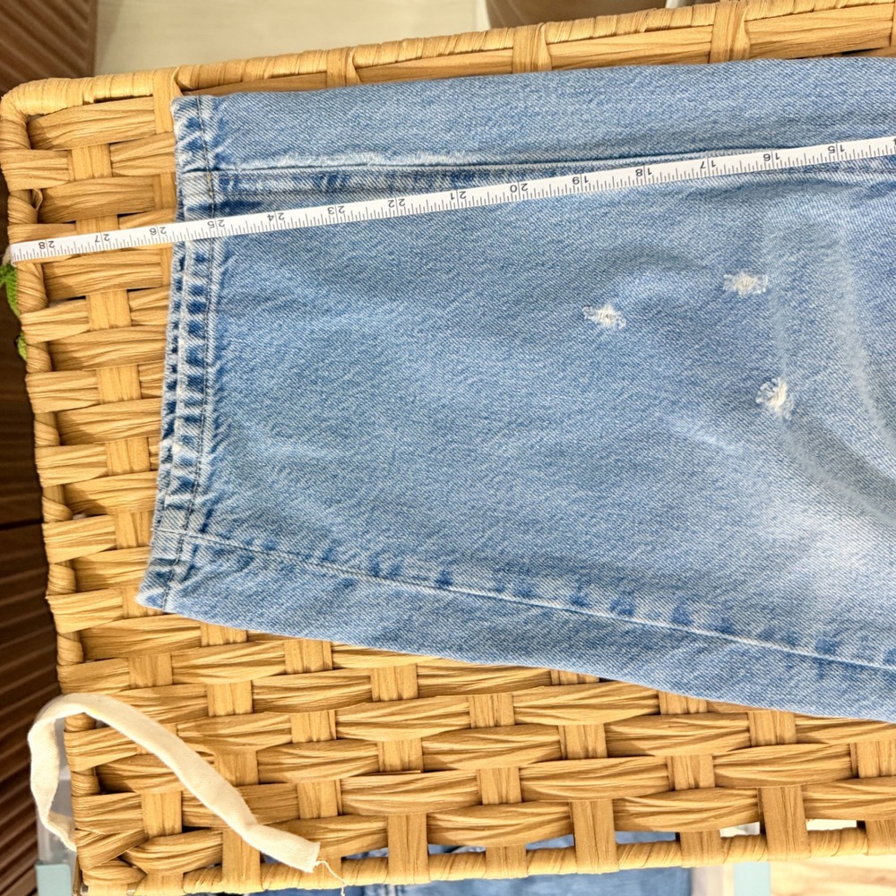 Free People We The Free Moxie Low Slung Barrel Jeans Blue Patchwork Rope Belt 27 - Picture 6 of 7
